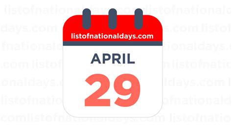 APRIL 29TH: National Holidays, Observances & Famous Birthdays