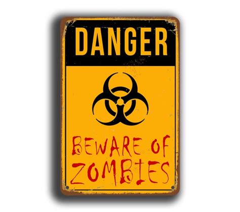 Zombie Signs - Beware of Zombies | Classic Metal Signs