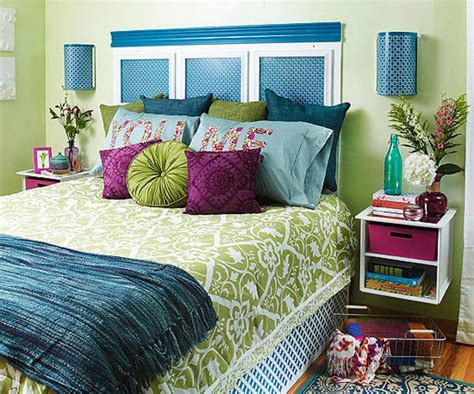 Decorating Your Bedroom with Green, Blue, and Purple