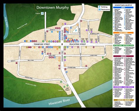 Map of Downtown Murphy - Cherokee County North Carolina