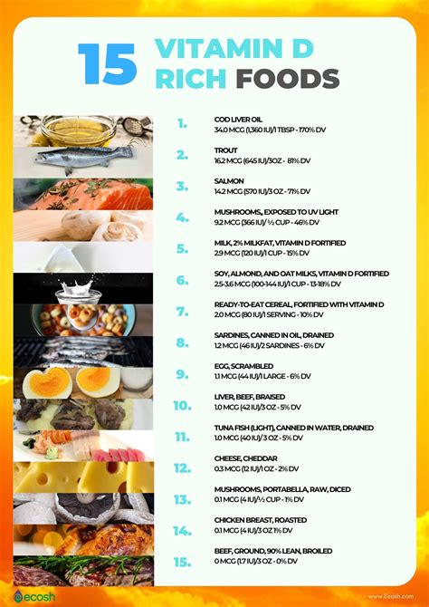 Vitamin D Rich Foods Printable List