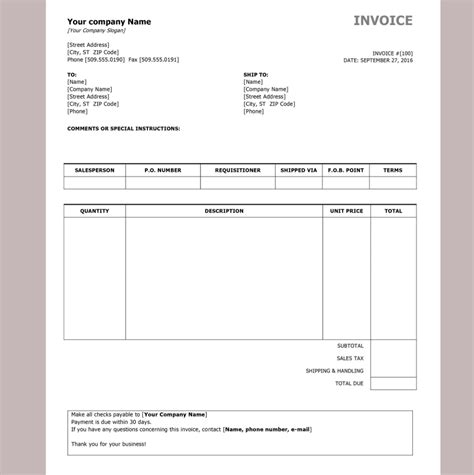 an invoice form is shown with the name and number on it, as well as