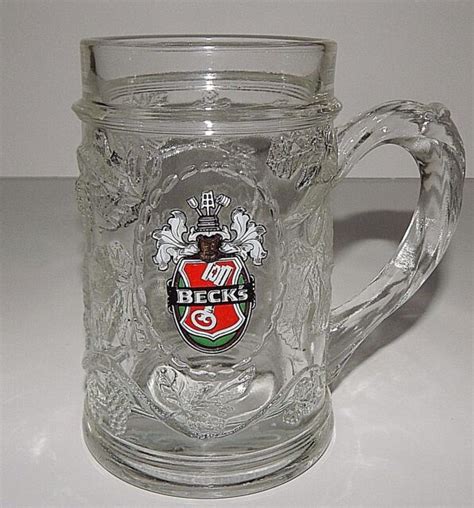 Becks Beer Clear Glass Mug Stein Breweriana Grape Design 12 oz ...