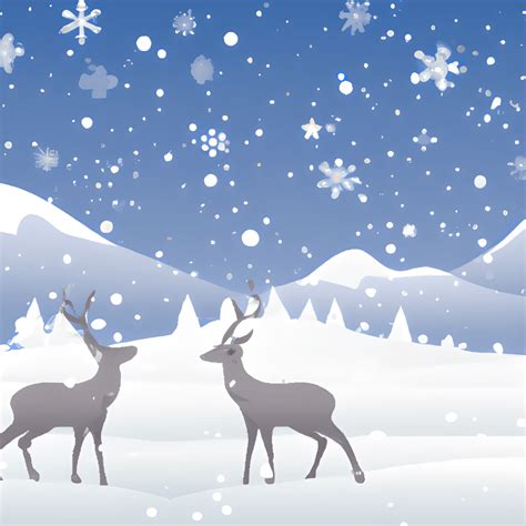 Beautiful Christmas Outdoor Scene with Reindeer and Snow · Creative Fabrica