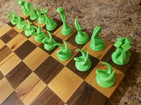 3d printed chess pieces in hand made chess board : r/3Dprinting