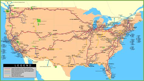 USA railway map