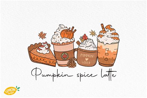 Retro Fall Pumpkin Spice Latte PNG Graphic by Lemon.design · Creative ...