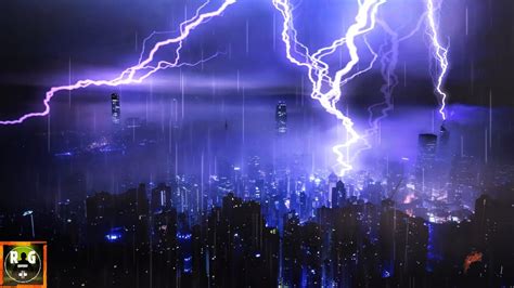 City Thunderstorm Sounds | Heavy Thunder, Loud Lightning Sound Effects ...