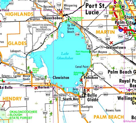 Lake Okeechobee tourist map - Ontheworldmap.com