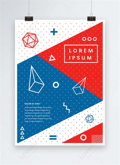 Red blue geometric dotted poster template image_picture free download ...