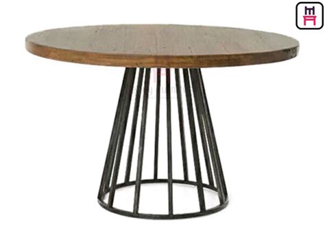 Commercial Metal Table Bases For Wood Tops , Round Dining Table Metal Base