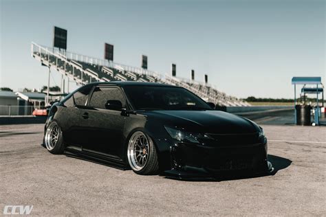 Bagged Black Scion TC - CCW D110 Wheels in Gunmetal With Polished Lips ...