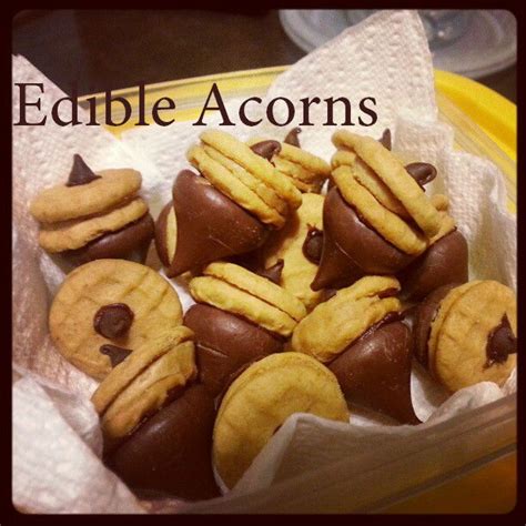 We made adorable edible "acorns" for a festive fall party with Hershey ...