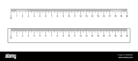 escala de 20 centímetros y plantilla de regla aislada sobre fondo ...
