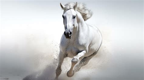 Premium Photo | A white horse running