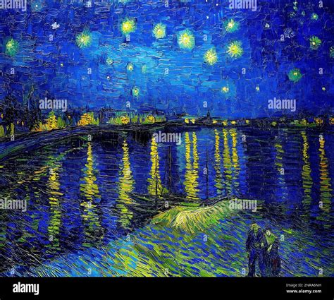 Starry night over the Rhone, Vincent Van Gogh, 1888 Stock Photo - Alamy