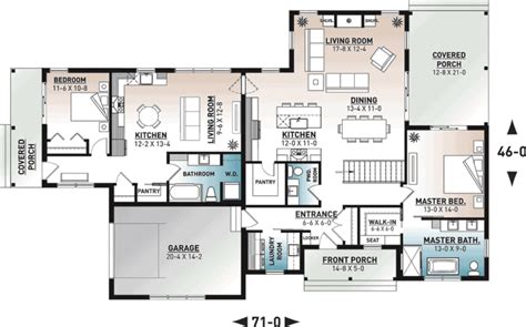 Ranch Style House Plan With In-Law Suite Attached - COOLhouseplans Blog