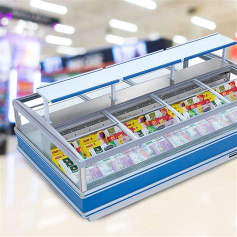 Grocery Store Remote Frozen Food Deep Storage Display Island Freezer ...