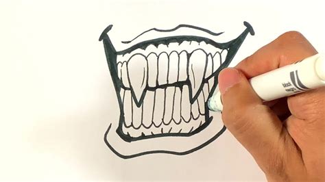 EASY How to Draw VAMPIRE TEETH - Halloween Drawings - YouTube