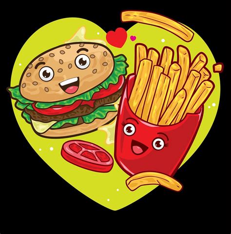 fries and hamburger 2491023 Vector Art at Vecteezy