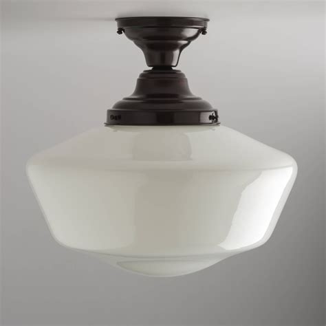 16" Schoolhouse Style Lighting Fixture Milk/White Glass **U.S ...