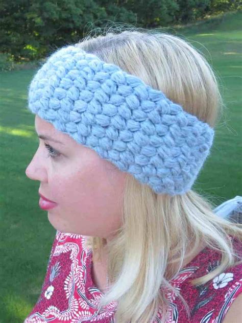 crochet headband, free crochet pattern, crochet head wrap, crochet puff ...