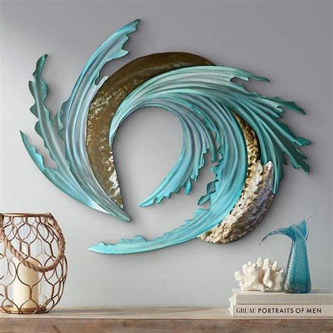 Sand and Sea 36" Wide modern Coastal Metal Wall Art - #7T164 | Lamps ...