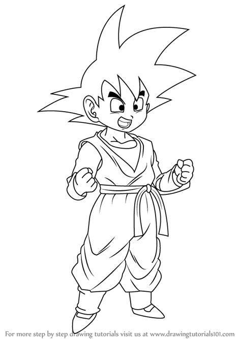 How to Draw Son Goten from Dragon Ball Z (Dragon Ball Z) Step by Step ...