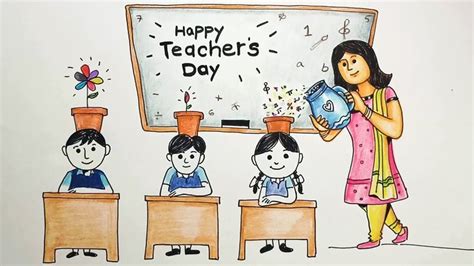 Easy Teachers Day Drawing for beginners|Happy Teacher's day Drawing ...