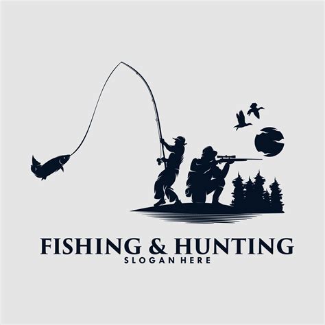 Hunting and Fishing logo design template 11223951 Vector Art at Vecteezy