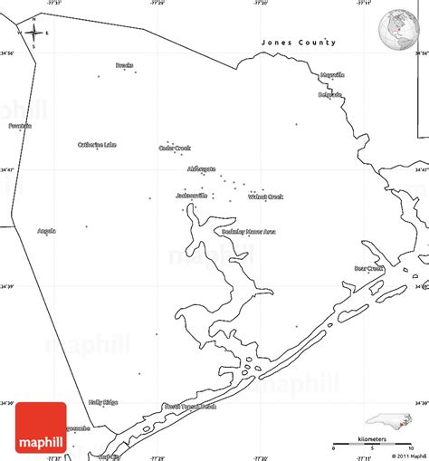 Blank Simple Map of Onslow County