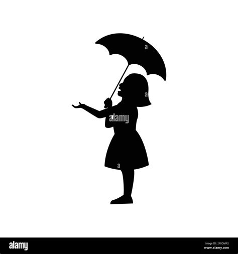 Printable Girl With Umbrella Silhouette