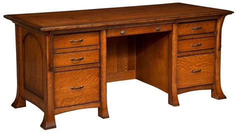 White Oak Wood Executive Desk from DutchCrafters Amish Furniture Store