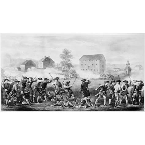 Stretched Canvas Art - Battle Of Lexington 1775. /Nthe Battle Of ...