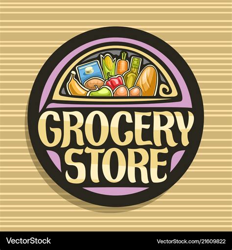 Logo for grocery store Royalty Free Vector Image