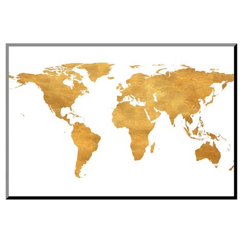 Gold World Map (gold foil) | Gold world map, Map canvas print, World ...