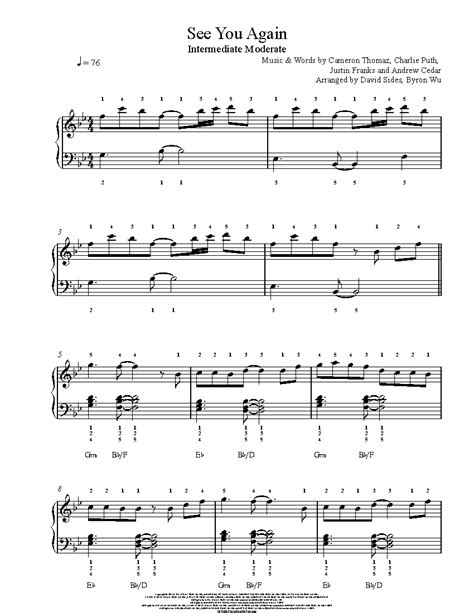 See You Again by Wiz Khalifa ft. Charlie Puth Sheet Music & Lesson ...