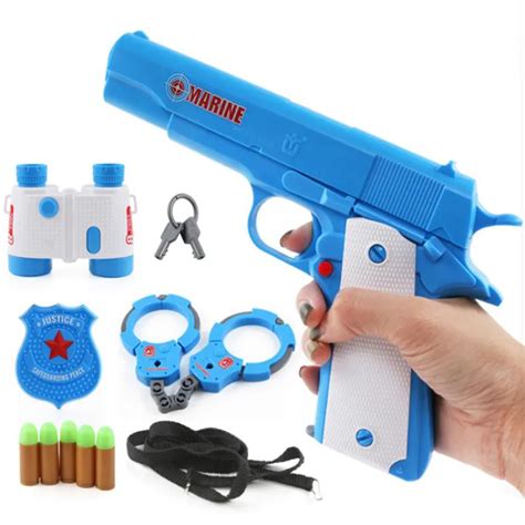 Blue Emissive Soft Airsoft Air Gun Plastic Pistol Toy Gun with ...