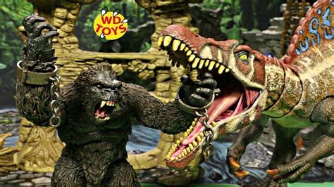 New King Kong Vs Spinosaurus Skull Island Unboxing Mezco Dinosaur Toys ...