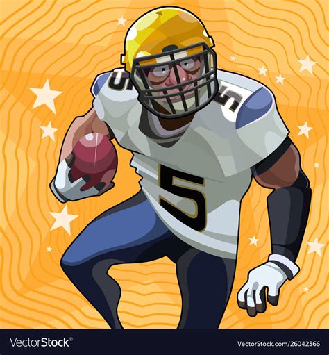 Cartoon funny male american football player Vector Image