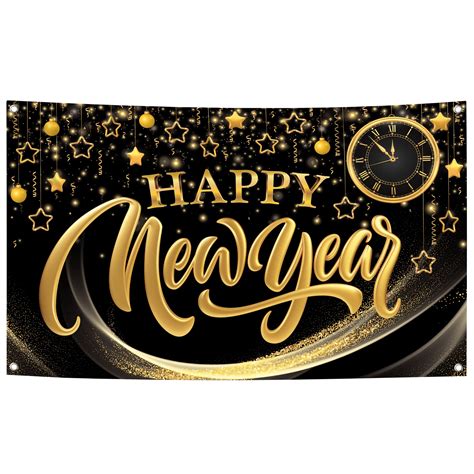 Buy XtraLarge Happy New Year Banner - 72x44 Inch New Years Eve Banner ...