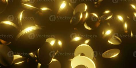 Gold coins falling on black background 3D render 28275893 Stock Photo ...