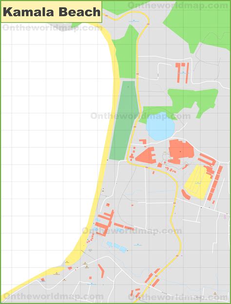 Large detailed map of Kamala Beach - Ontheworldmap.com