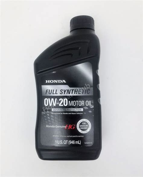 Honda Genuine 0W-20 Full Synthetic Oil Change Kit w/A02 Filter & Drain ...