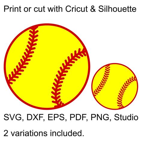 Softball Ball SVG File for Cricut & Silhouette Softball SVG - Etsy