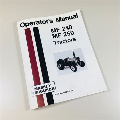 MASSEY FERGUSON MF 240 250 TRACTOR OWNERS OPERATORS MANUAL BOOK S/N PR ...