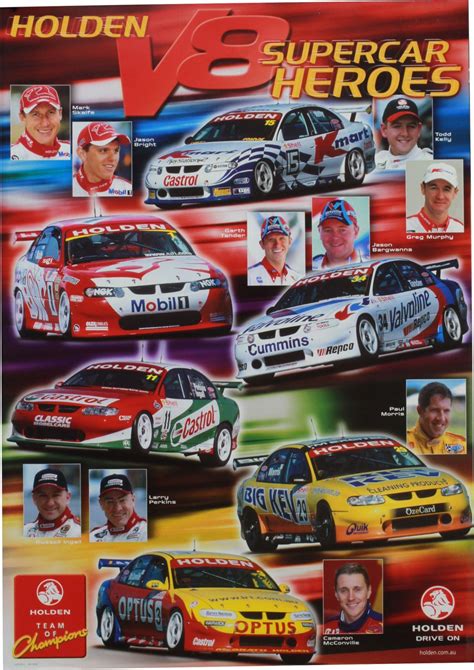 2001 Holden V8 Supercar Heroes Poster Jason Bright, Aussie Muscle Cars ...