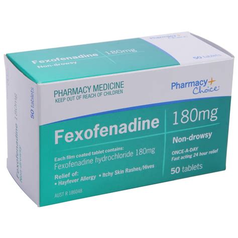 Fexofenadine Non-Drowsy Tablets, 180 mg, 50 Count - Walmart.com ...