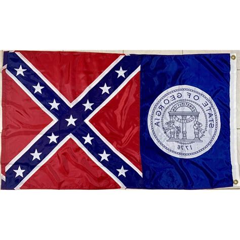 Old State of Georgia Flag - Outdoor - (1956 to 2001) 3x5,4x6 Double ...