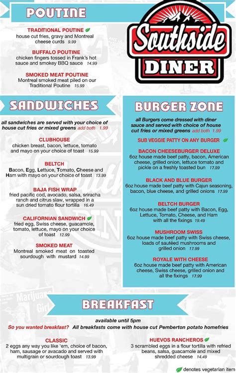 Southside Diner Whistler » MENU